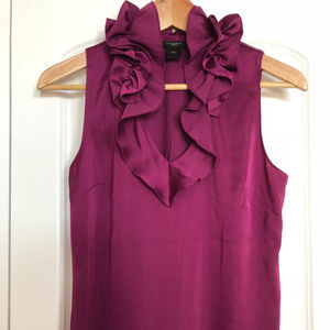 Ruffled Neck Line Sleeveless Blouse